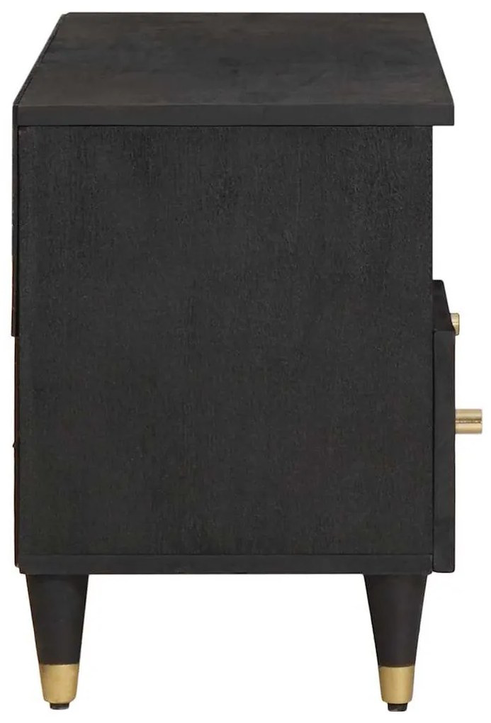 vidaXL Ντουλάπι TV με ράφι Μαύρο 100 x 33 x 46 εκ Στερεό ξύλο μάνγκο