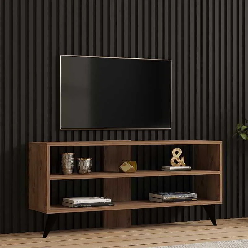 Έπιπλο τηλεόρασης Prestige pakoworld σε sonoma απόχρωση 120x29,6x50εκ