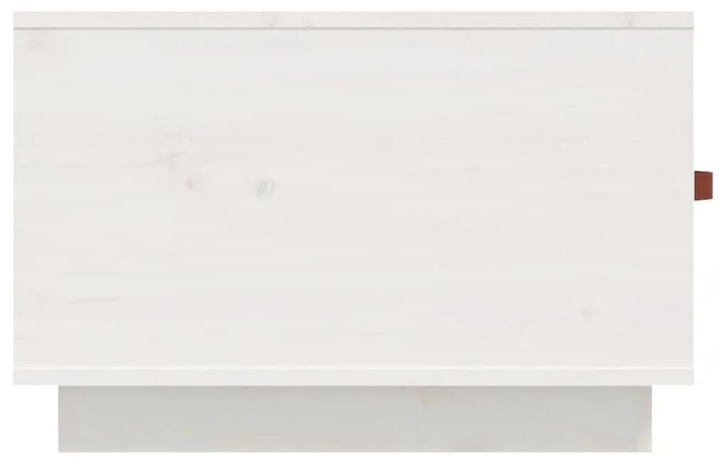 Τραπεζάκι Σαλονιού Λευκό 60x53x35 εκ από Μασίφ Ξύλο Πεύκου - Λευκό