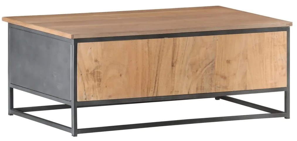 vidaXL Τραπεζάκι Σαλονιού Γκρι 90 x 50 x 35 εκ. από Μασίφ Ξύλο Ακακίας