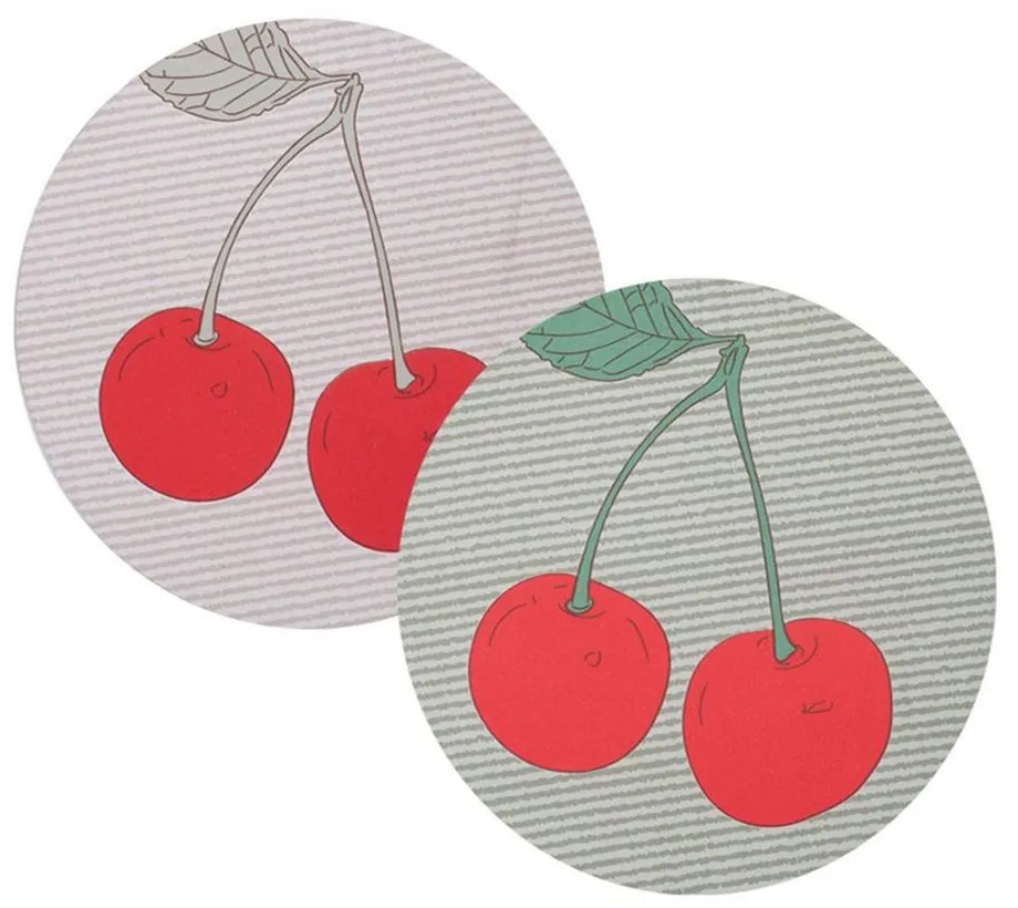 Σουπλά Cherry Love Green-Ecru Nef-Nef 38x38cm 100% Βαμβάκι