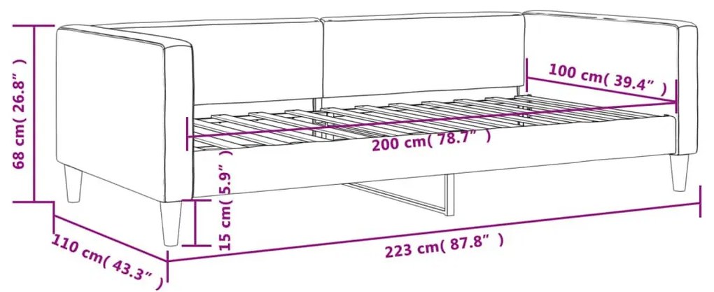 Καναπές Κρεβάτι Κρεμ 100 x 200 εκ. Υφασμάτινος - Κρεμ