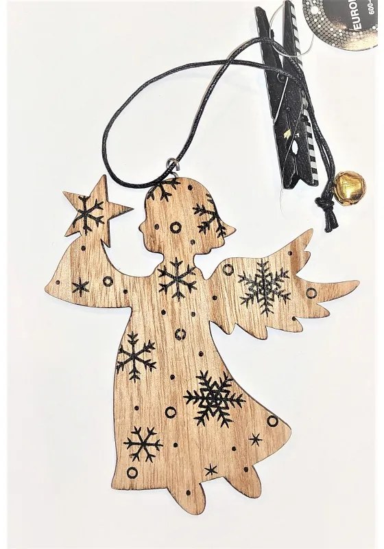 Magic Christmas Ξύλινο Αγγελάκι Με Αστεράκια 12*12cm 600-40345