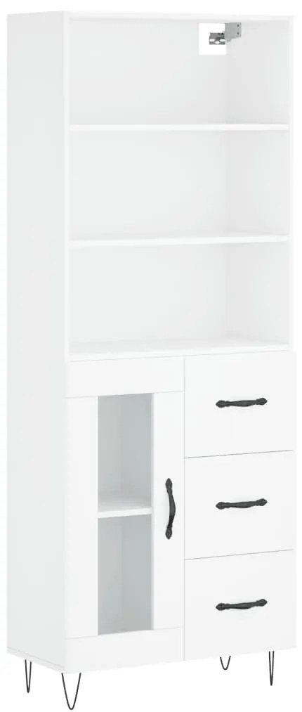 vidaXL Ντουλάπι Λευκό 69,5x34x180 εκ. από Επεξεργασμένο Ξύλο