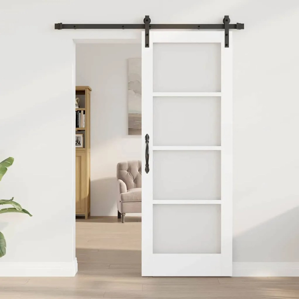 vidaXL Συρόμενη Πόρτα ORKDAL Λευκό 73.5 x 198.5 εκ. Ξύλο και μέταλλο