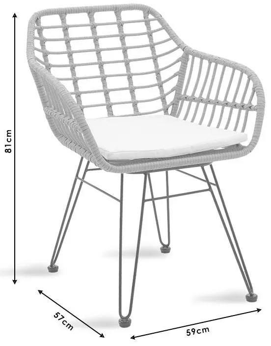 Σαλόνι Gaus-Naoki σετ 3τεμ μέταλλο μαύρο-pe φυσικό.