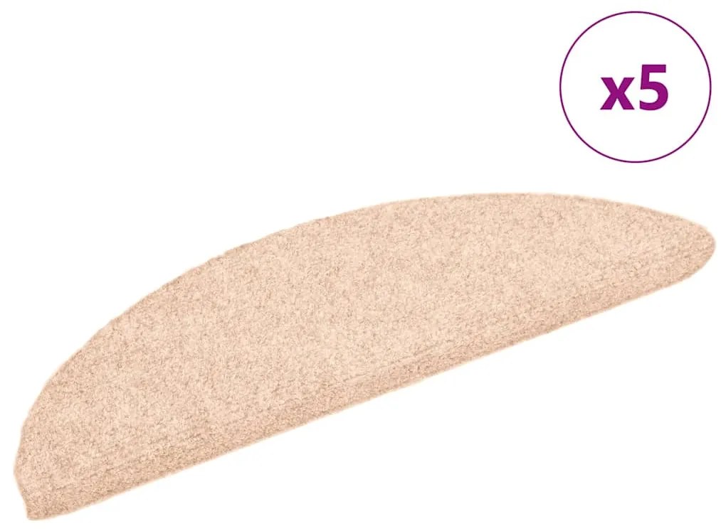 vidaXL Πατάκια Σκάλας Αυτοκόλλητα 5 τεμ. Καφέ 56x17x3 εκ. Βελονιασμένα