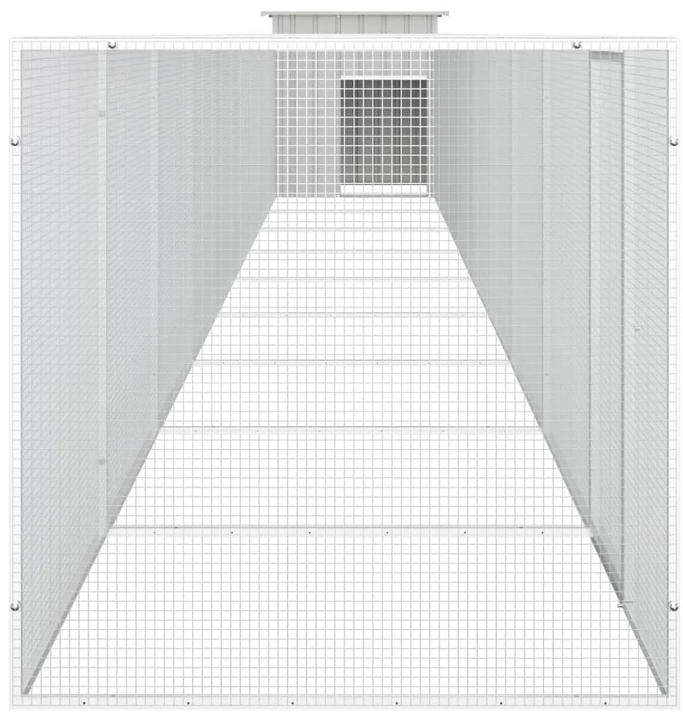 vidaXL Κοτέτσι - Κλουβί Γκρι 1000x91x100 εκ. από Γαλβανισμένο Χάλυβα