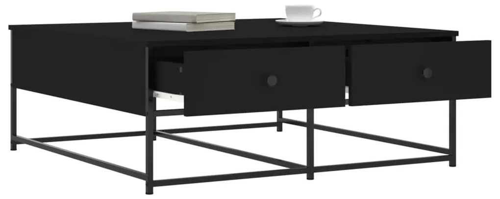 vidaXL Τραπεζάκι Σαλονιού Μαύρο 100 x 99 x 40 εκ. από Επεξεργ. Ξύλο