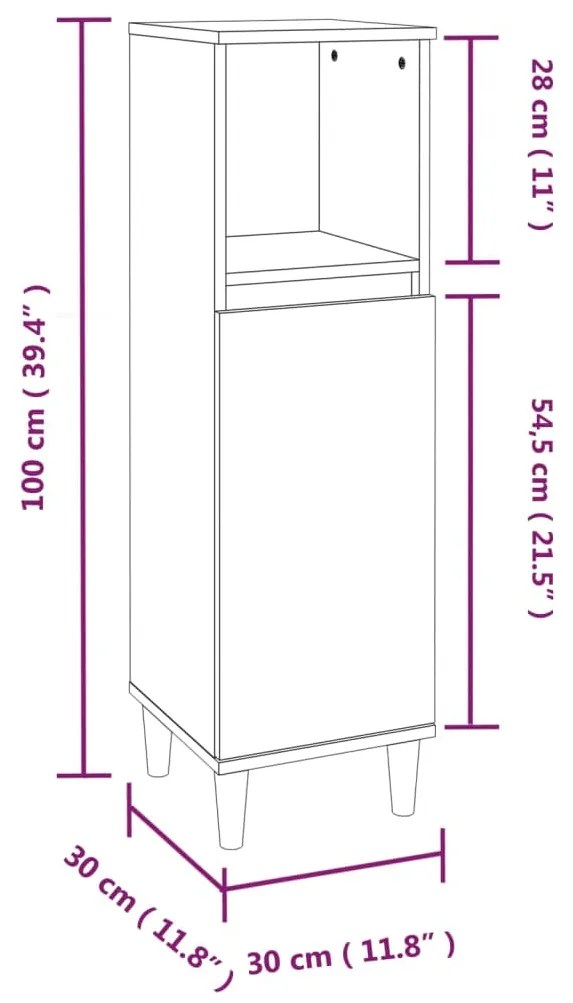 ΝΤΟΥΛΑΠΙ ΜΠΑΝΙΟΥ ΓΚΡΙ SONOMA 30X30X100 ΕΚ. ΕΠΕΞΕΡΓΑΣΜΕΝΟ ΞΥΛΟ 819810