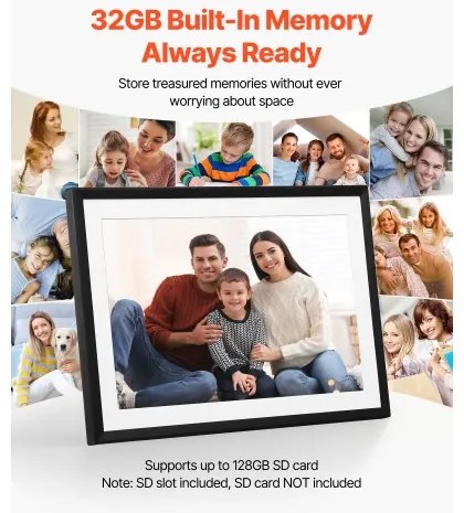 VEVOR 260 mm Digital Picture Frame 32GB Touchscreen 2-Pack Wi-Fi Photo Frames