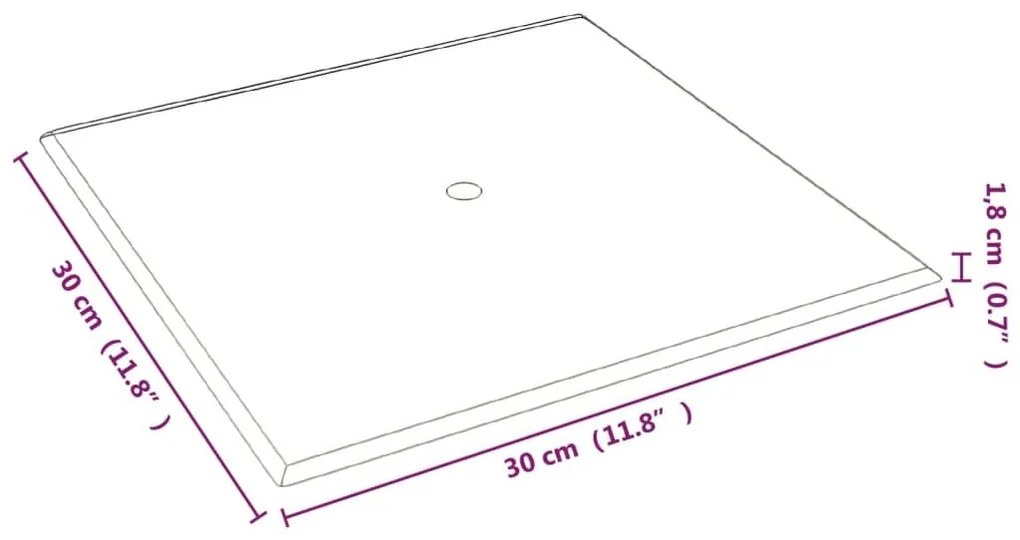 Πάνελ Τοίχου 12 τεμ. Σκ. Γκρι 30 x 30 εκ. 1,08 μ² Υφασμάτινα - Γκρι