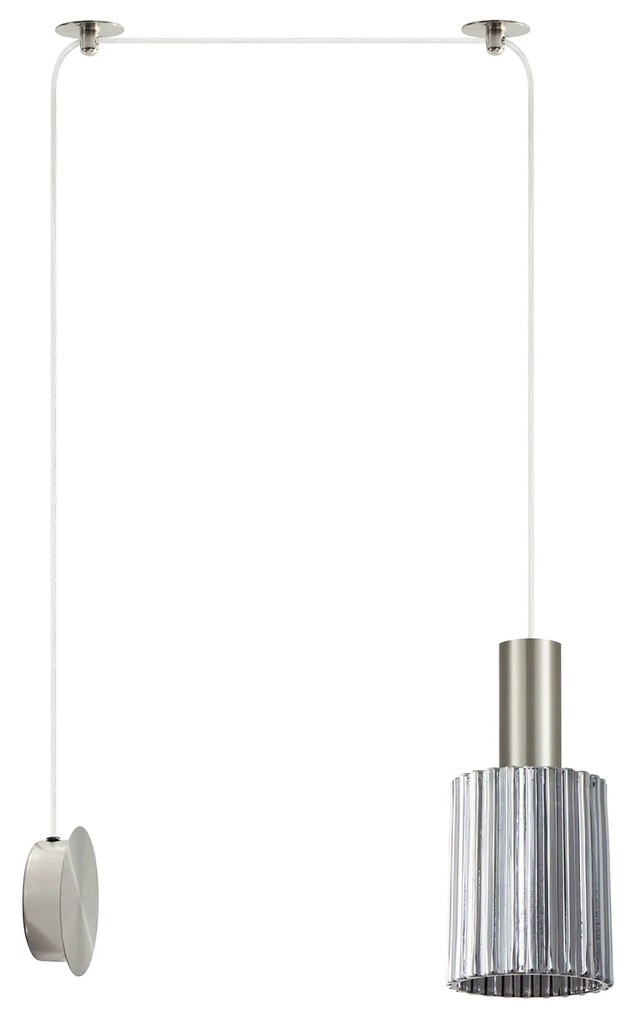 Φωτιστικό Τοίχου - Απλίκα SE21-NM-4-NM1W-GL1 ADEPT TUBE Nickel Matt Wall Lamp Smoked Glass+ - 77-8804 - 51W - 100W - 77-8804