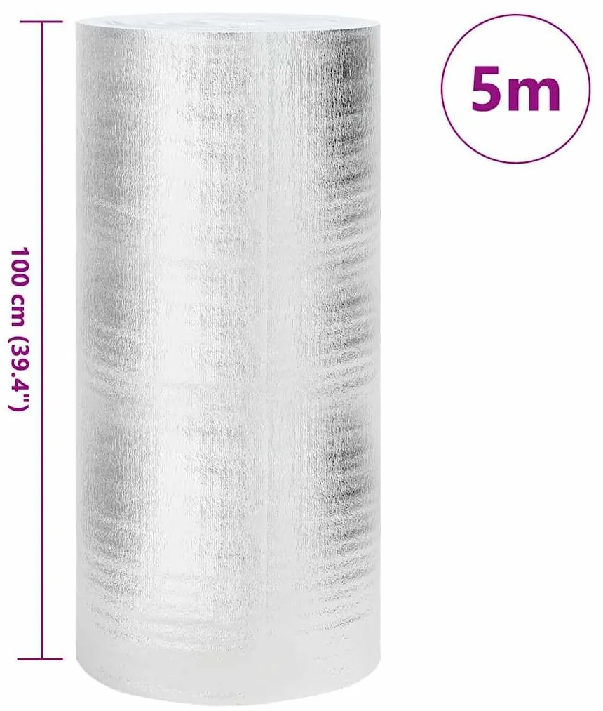 vidaXL Ανακλαστήρας θερμότητας καλοριφέρ Ασημί 5 x 1 m Πολυαιθυλένιο