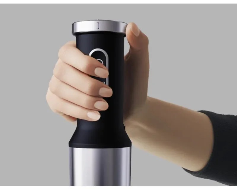 Μπλέντερ, τεμαχιστής και μίξερ 3 σε 1 AENO AHB0004B, 1200W, 0,5 l, 18 στάδια, Turbo, DC μοτέρ, Μαύρο/inox