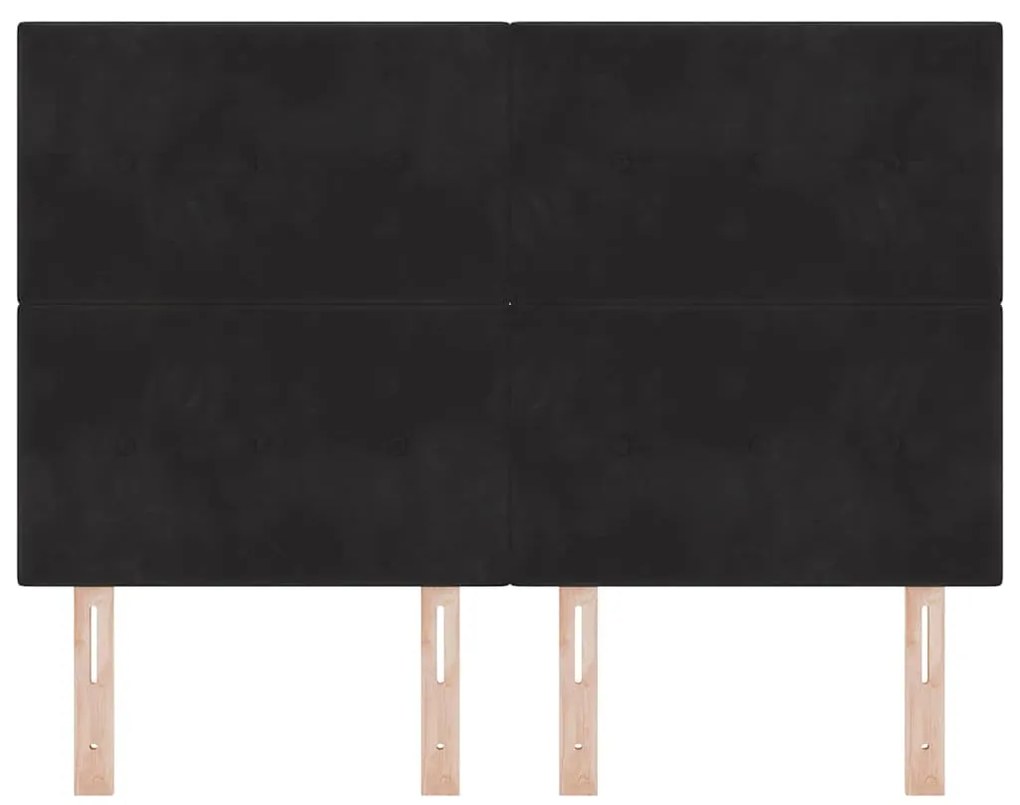 vidaXL Κεφαλάρι Επιτοίχιο με κεφαλάρι Μαύρο 144 cm Βελούδο