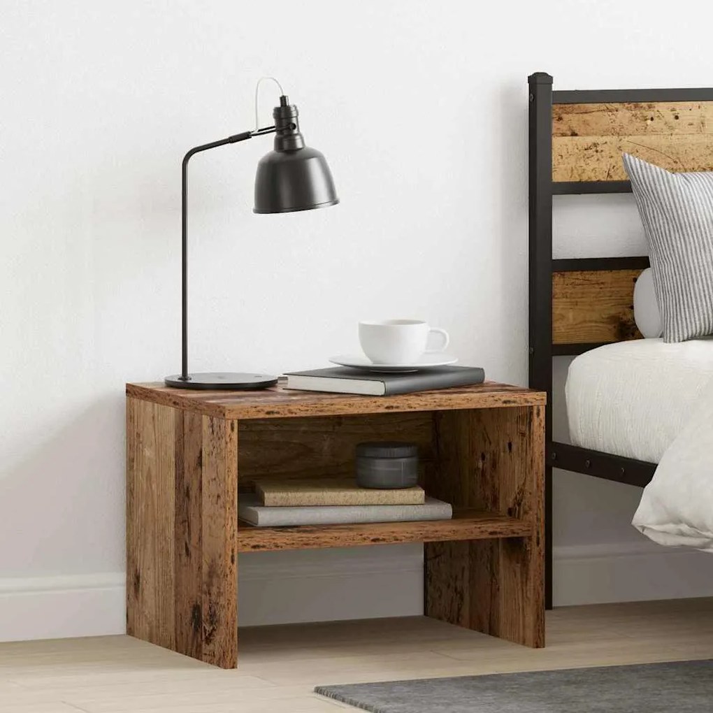 vidaXL Κομοδίνο 2 pcs Παλαιό ξύλο 40 x 40 x 30 cm Επεξεργασμένο ξύλο