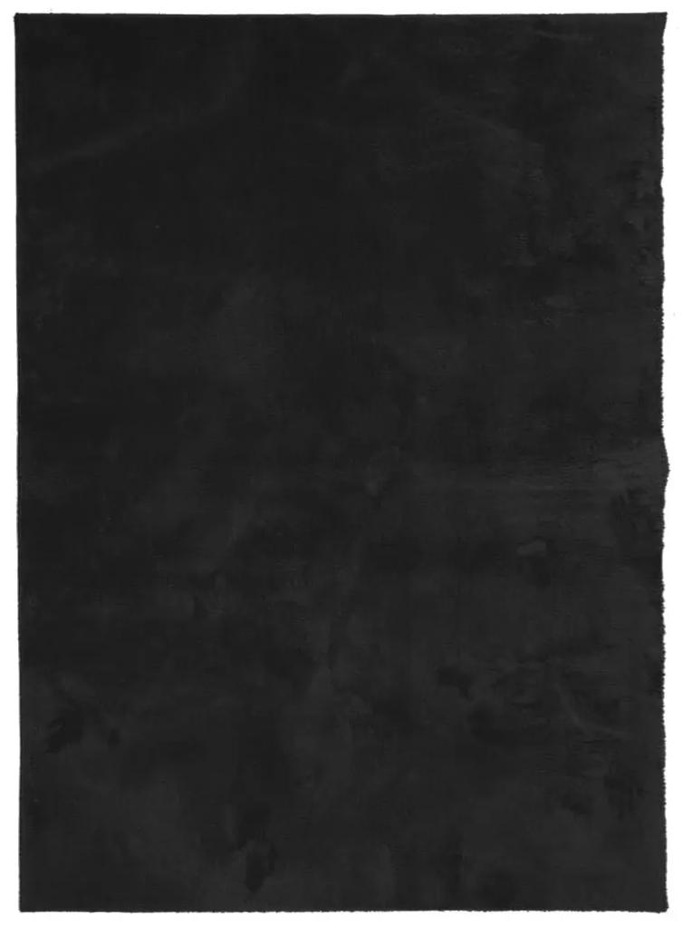 Χαλί HUARTE με Κοντό Πέλος Μαλακό/ Πλενόμενο Μαύρο 240x340 εκ. - Μαύρο