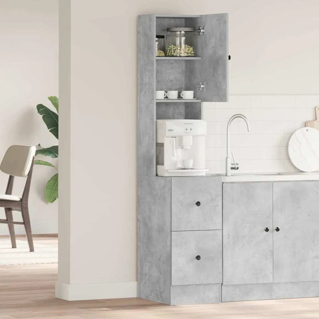 vidaXL Ντουλάπα Κουζίνας Γκρι 35 x 50 x 180 εκ. Επεξεργασμένο ξύλο