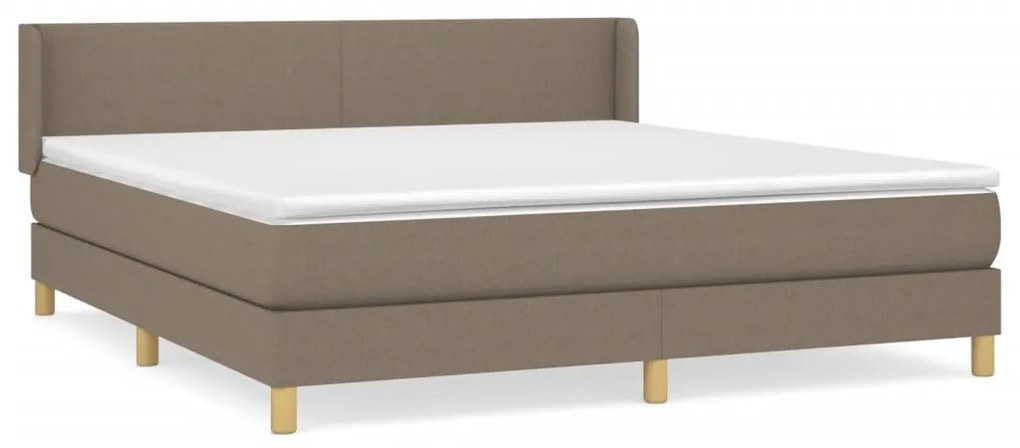 vidaXL Κρεβάτι Boxspring με Στρώμα Taupe 160x200 εκ. Υφασμάτινο