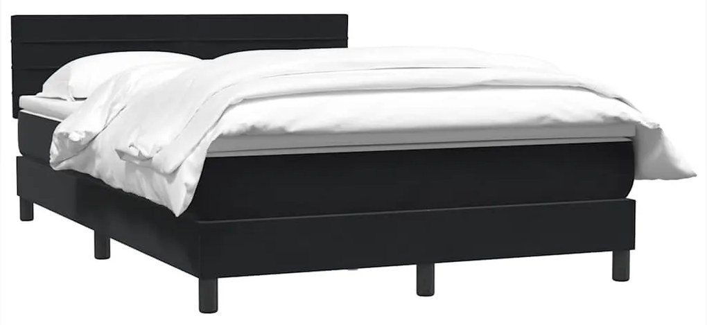 vidaXL Κρεβάτι Boxspring με Στρώμα Μαύρο 160x210 εκ. Βελούδινο