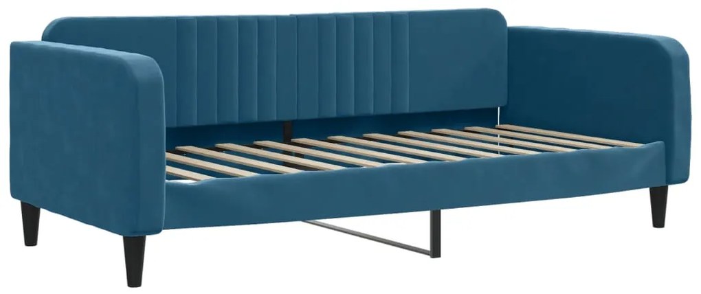 vidaXL Καναπές Κρεβάτι Συρόμενος Μπλε 90x200εκ Βελούδινος