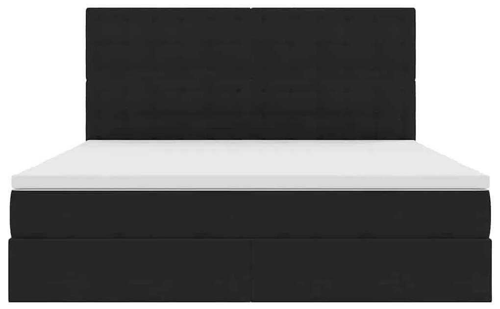 vidaXL Κρεβάτι με αποθηκευτικό χώρο και LED Μαύρο 180 x 200 cm Βελούδο