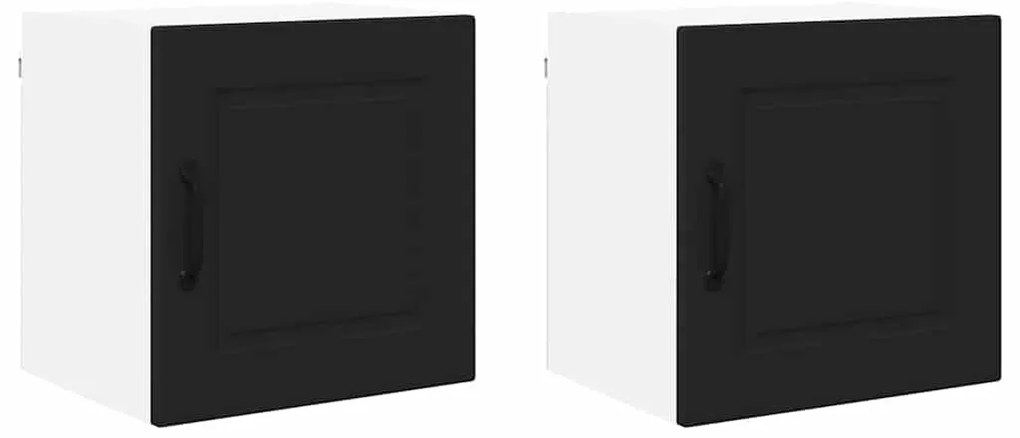 vidaXL Ντουλάπα Κουζίνας με ράφι με πόρτα 2 pcs Μαύρο 40 x 31 x 40 εκ.