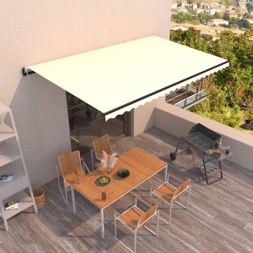 vidaXL Τέντα Συρόμενη Αυτόματη Κρεμ 500x350 εκ.