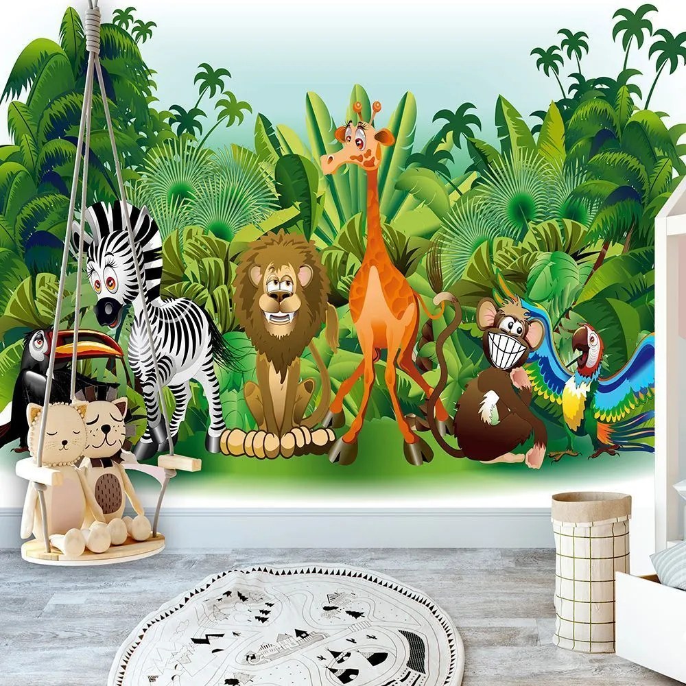 Αυτοκόλλητη φωτοταπετσαρία - Jungle Animals - 245x175