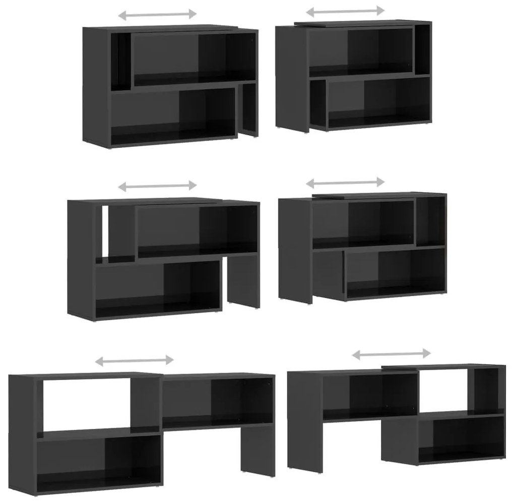 Έπιπλο Τηλεόρασης Γυαλιστερό Γκρι 149x30x52 εκ. Επεξ. Ξύλο - Γκρι