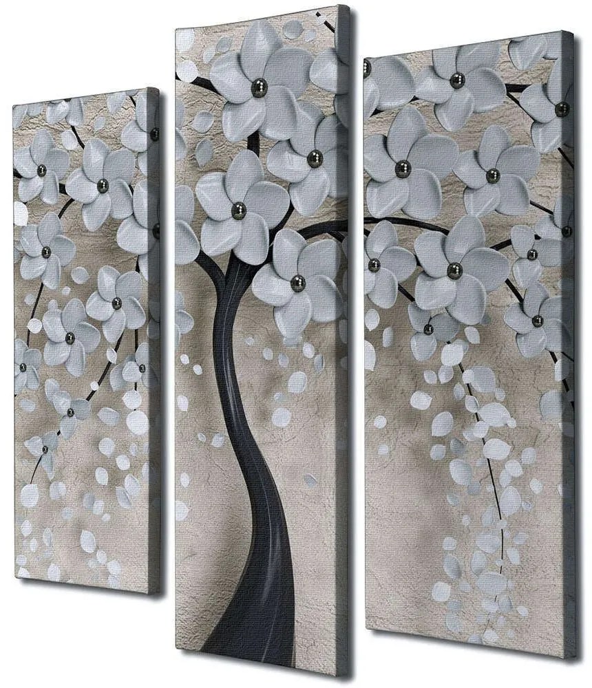 Πίνακας Καμβάς (Σετ 3Τμχ) 489GWN1313 20x40/20x45cm Multi Wallity Κάθετοι Wood, Canvas