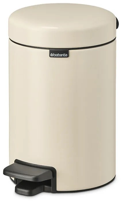 Κάδος απορριμμάτων με πεντάλ Brabantia NewIcon 1005523, 3 L, Ομαλό κλείσιμο, Αντιολισθητική βάση, Μπεζ