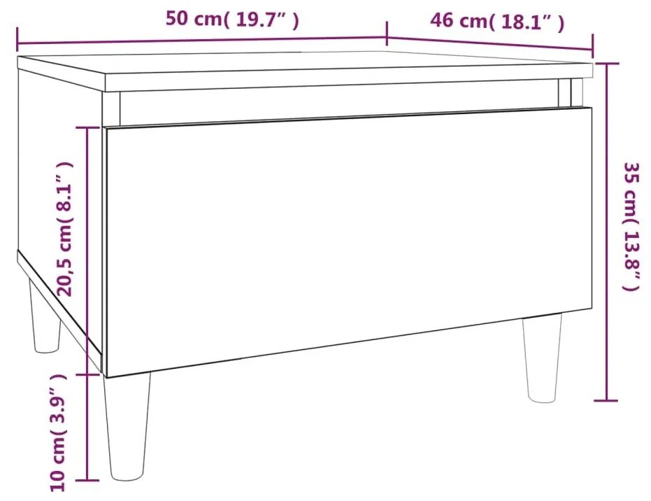 Βοηθητικά Τραπέζια 2 τεμ. Λευκά 50x46x35 εκ. Επεξεργασμένο Ξύλο - Λευκό