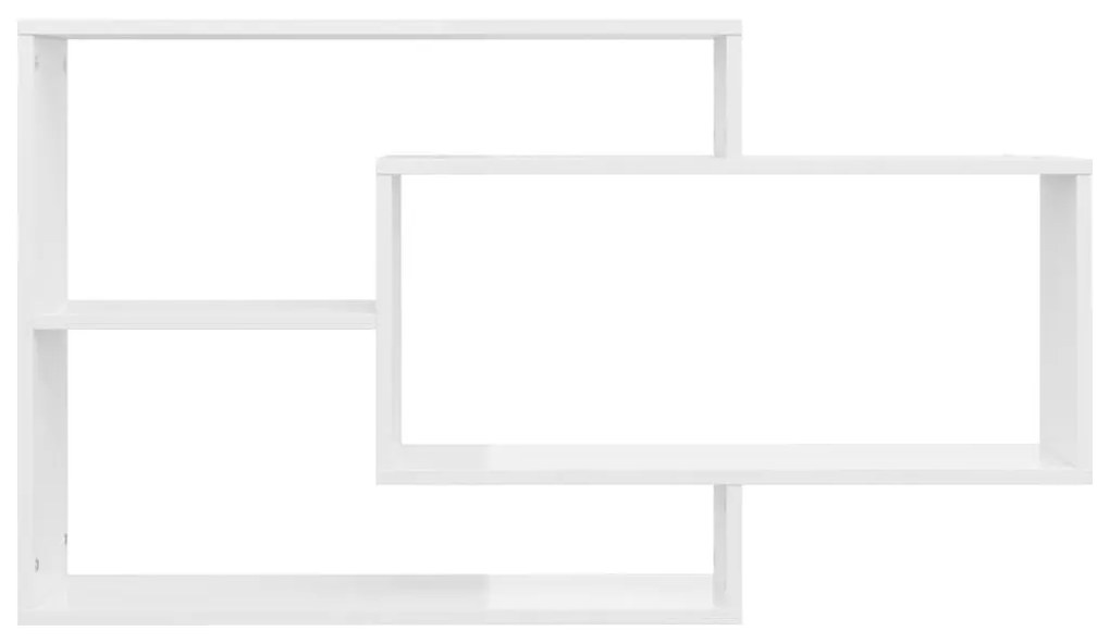 Ραφιέρα Τοίχου Γυαλιστερό Λευκό 104x20x58,5 εκ. από Επεξ. Ξύλο - Λευκό