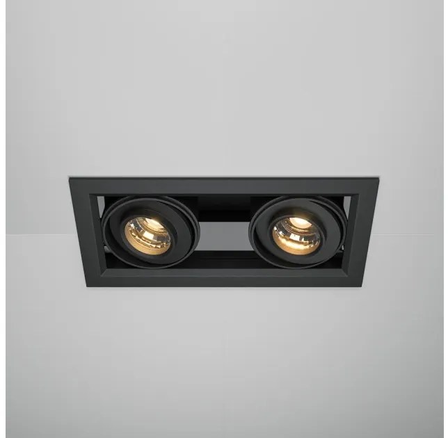 Χωνευτό Σποτ Φωτιστικό Οροφής LED 2x10W Μαύρο Κινητό Metal Modern DL093-02-10W3K-B Maytoni DL093-02-10W3K-B