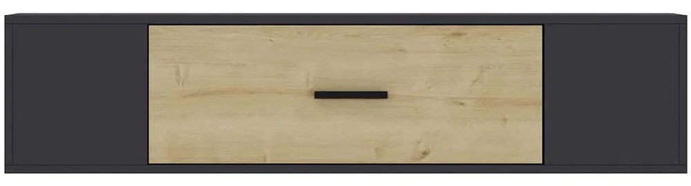 Έπιπλο Τηλεόρασης Επιτοίχιο Kodaks 475OLV3307 150x29,6x33,2cm Anthracite-Oak