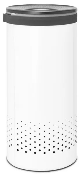 Brabantia 1004178 Καλάθι πλυντηρίου, 35 L, πλαστικό καπάκι, πλήρωση χωρίς άνοιγμα, οπές εξαερισμού, λευκό