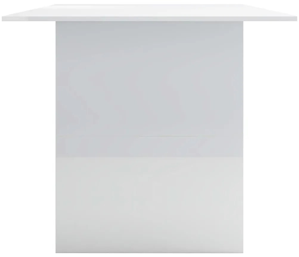 Τραπεζαρία Γυαλιστερό Λευκό 180 x 90 x 76 εκ. από Μοριοσανίδα - Λευκό