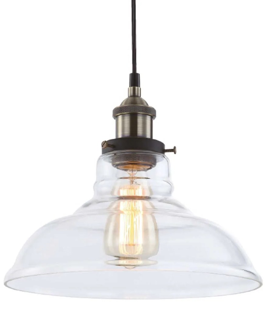 Φωτιστικό Οροφής Vintage KS1295PCL1BK Clear Glass