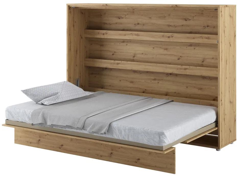 Κρεβάτι - ντουλάπα Concept Pro Lenart AH115, Διπλό, Ανοιχτό καφέ, 140x200, Πλαστικοποιημένη μοριοσανίδα, Τάβλες για Κρεβάτι, 168x211x157cm, 165 kg