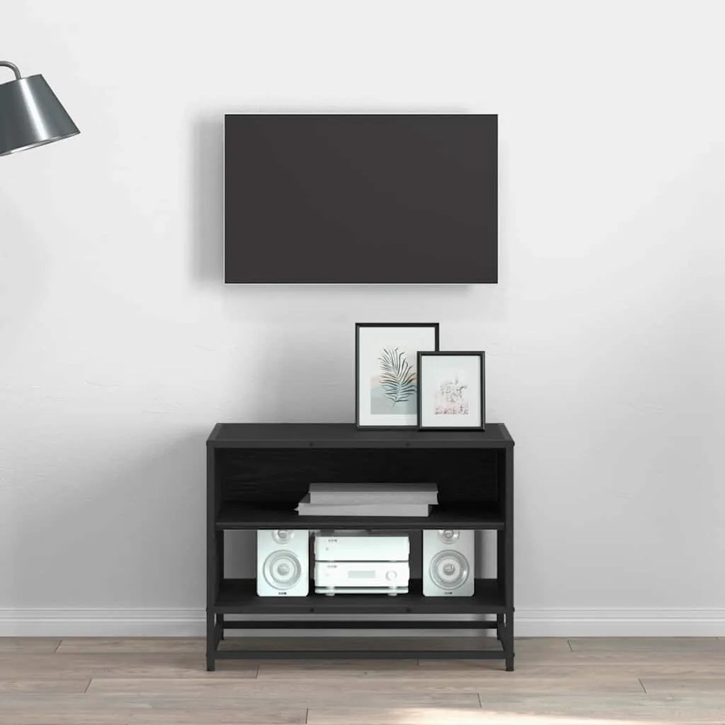 vidaXL Ντουλάπι TV Μαύρη δρυς 61 x 40 x 46 εκ Επεξεργασμένο ξύλο