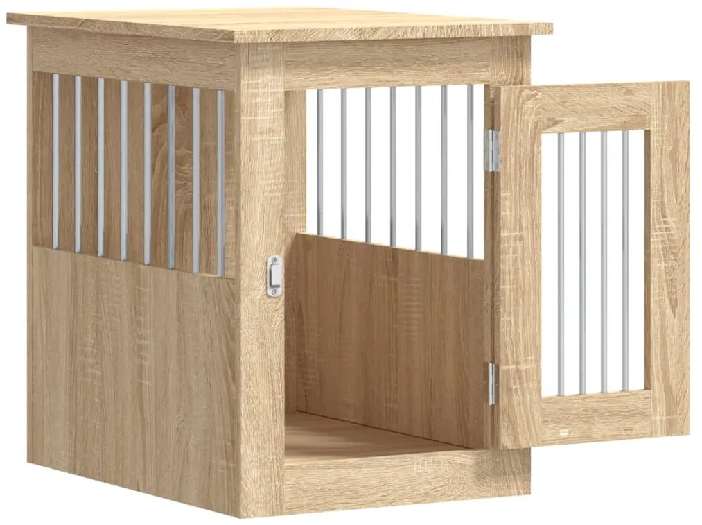 vidaXL Κλουβί Σκύλου Sonoma Δρυς 45 x 62 x 59 εκ. Επεξεργ. Ξύλο