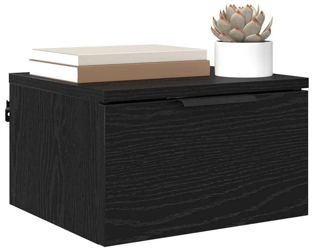 vidaXL Κομοδίνο 2 pcs Μαύρη δρυς 34 x 30 x 20 εκ Επεξεργασμένο ξύλο