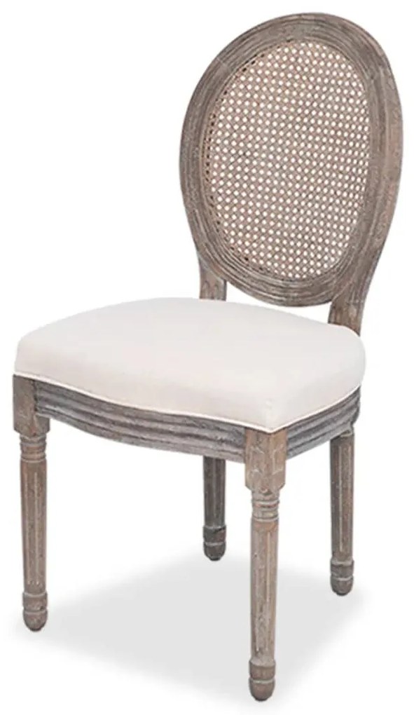 vidaXL Καρέκλες Τραπεζαρίας 4 τεμ. Κρεμ Υφασμάτινες