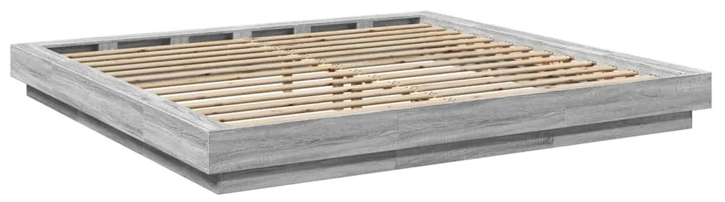 vidaXL Πλαίσιο Κρεβατιού με LED Γκρι sonoma 180x200εκ. Επεξ. Ξύλο