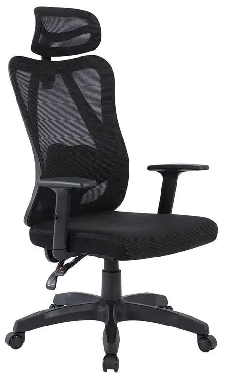 WOODWELL ΕΟ613,1BF3750 Πολυθρόνα Γραφείου Διευθυντή, Mesh Μαύρο, Μπράτσα up-down 65x58x116/126cm ΕΟ613,1