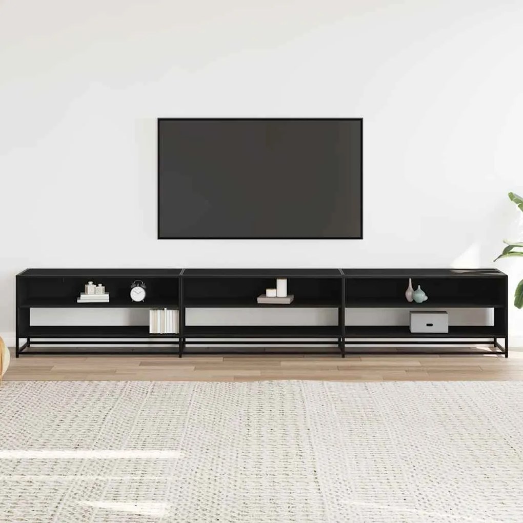 ντουλάπι τηλεόρασης vidaXL Μαύρο 270x40x46 cm Κατασκευασμένο ξύλο