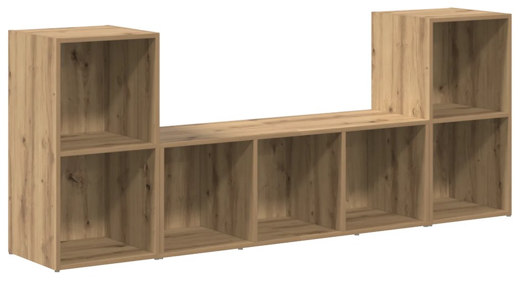 vidaXL Ντουλάπι TV 3 pcs Καφέ 107 x 35 x 37 cm Επεξεργασμένο ξύλο