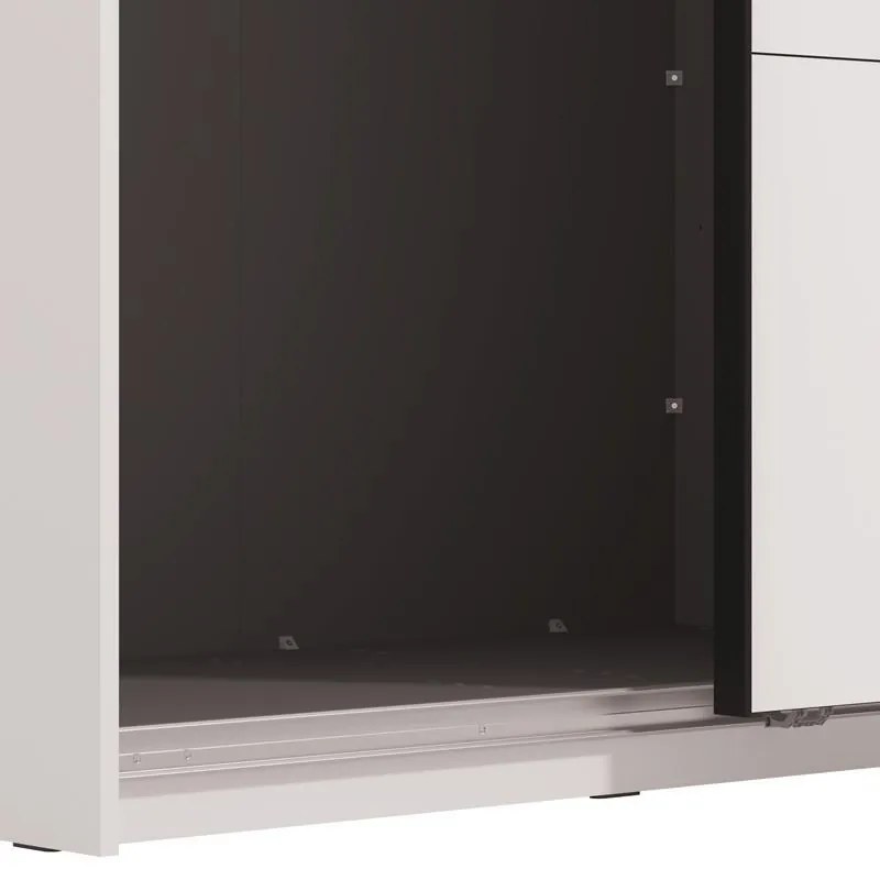Ντουλάπα Συρόμενη VEYMONT 220 OG με Καθρέπτη Λευκή 220x61x218εκ. 220x61x218 εκ.